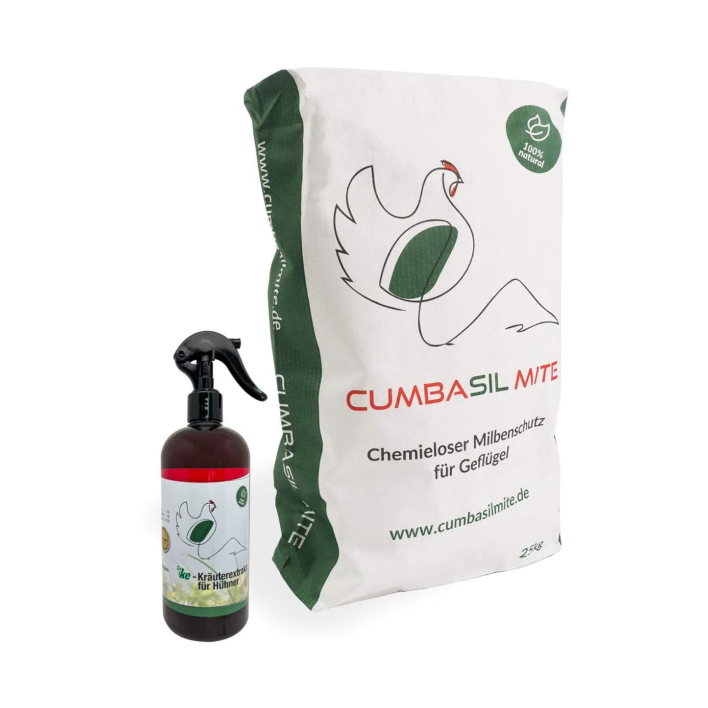 Cumbasil Mite 25kg + KE Kräuterextrakt für Hühner 500ml (DE-ÖKO-012)